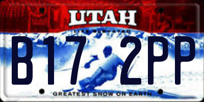 UT license plate B172PP
