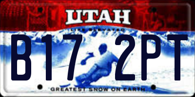 UT license plate B172PT