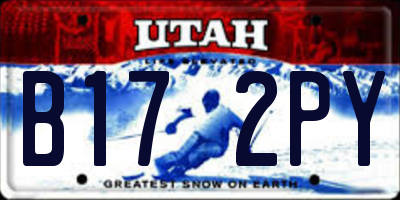 UT license plate B172PY