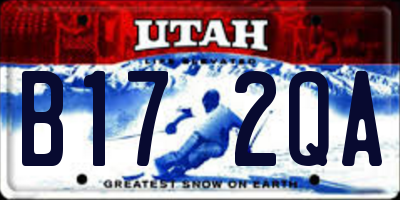 UT license plate B172QA