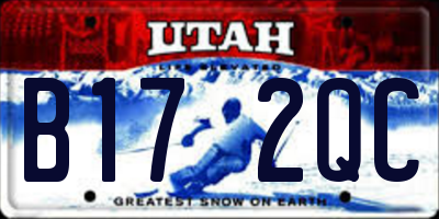 UT license plate B172QC