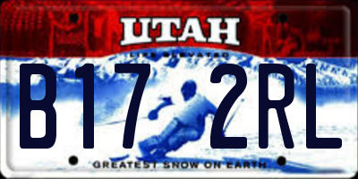 UT license plate B172RL