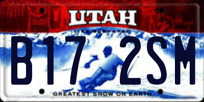 UT license plate B172SM