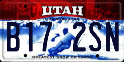UT license plate B172SN