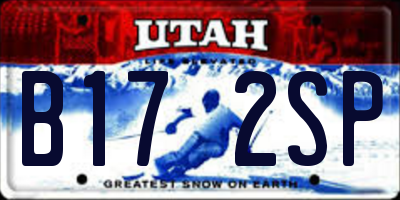 UT license plate B172SP