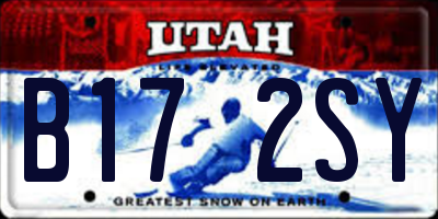 UT license plate B172SY