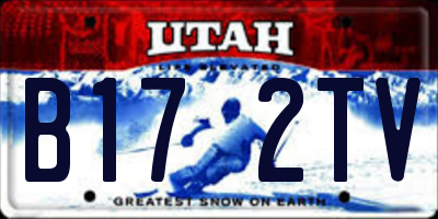 UT license plate B172TV