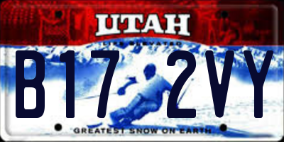 UT license plate B172VY