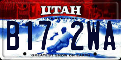 UT license plate B172WA