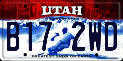UT license plate B172WD