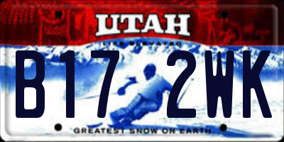 UT license plate B172WK