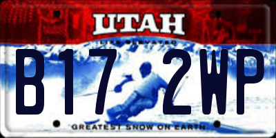 UT license plate B172WP