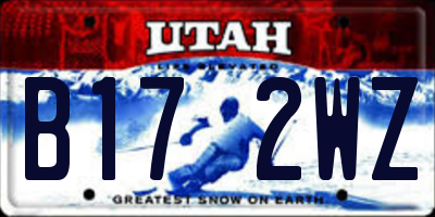 UT license plate B172WZ