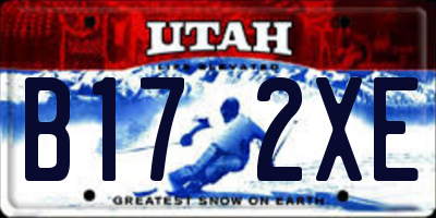 UT license plate B172XE