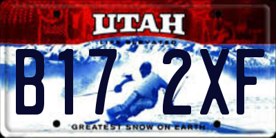 UT license plate B172XF