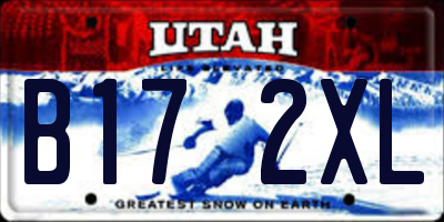 UT license plate B172XL