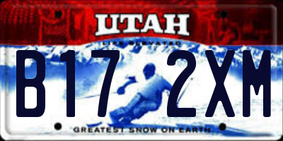 UT license plate B172XM