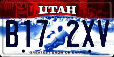 UT license plate B172XV
