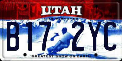UT license plate B172YC