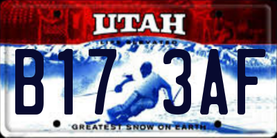 UT license plate B173AF