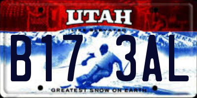 UT license plate B173AL