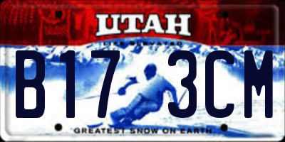 UT license plate B173CM