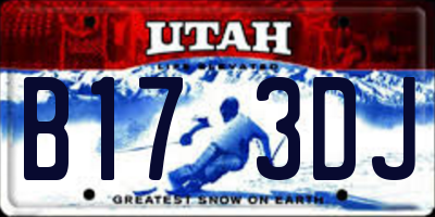 UT license plate B173DJ