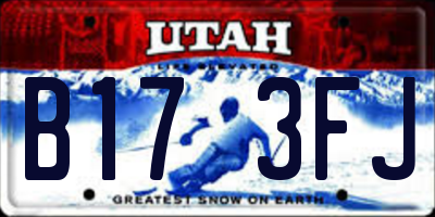 UT license plate B173FJ