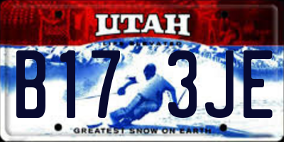 UT license plate B173JE