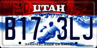 UT license plate B173LJ