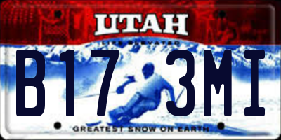 UT license plate B173MI