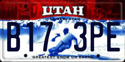 UT license plate B173PE