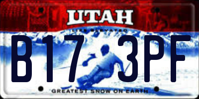 UT license plate B173PF