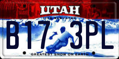 UT license plate B173PL