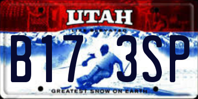 UT license plate B173SP