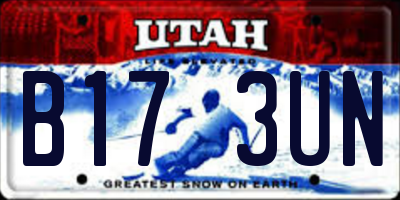 UT license plate B173UN
