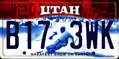 UT license plate B173WK