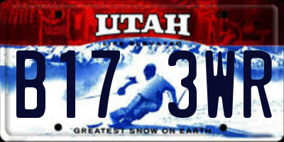 UT license plate B173WR