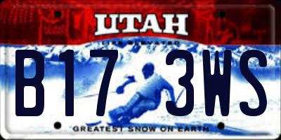 UT license plate B173WS