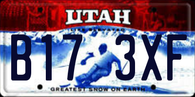 UT license plate B173XF