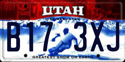 UT license plate B173XJ