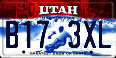 UT license plate B173XL