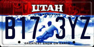 UT license plate B173YZ