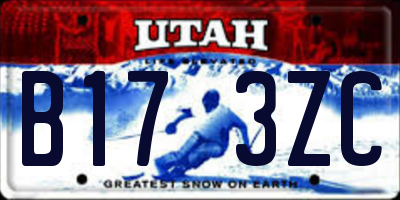 UT license plate B173ZC
