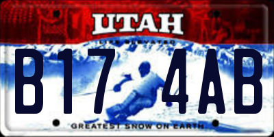 UT license plate B174AB