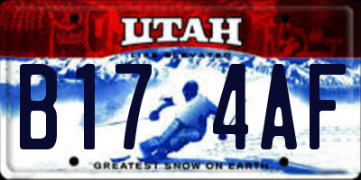 UT license plate B174AF