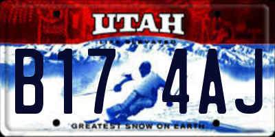 UT license plate B174AJ
