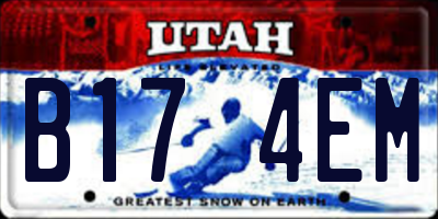 UT license plate B174EM