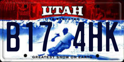 UT license plate B174HK