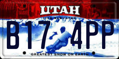 UT license plate B174PP